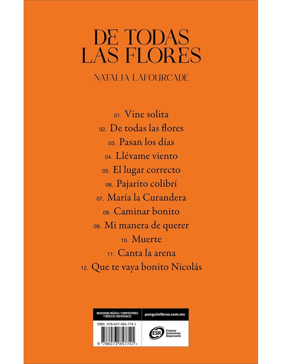 Libro De todas las flores de Natalia Lafourcade 2