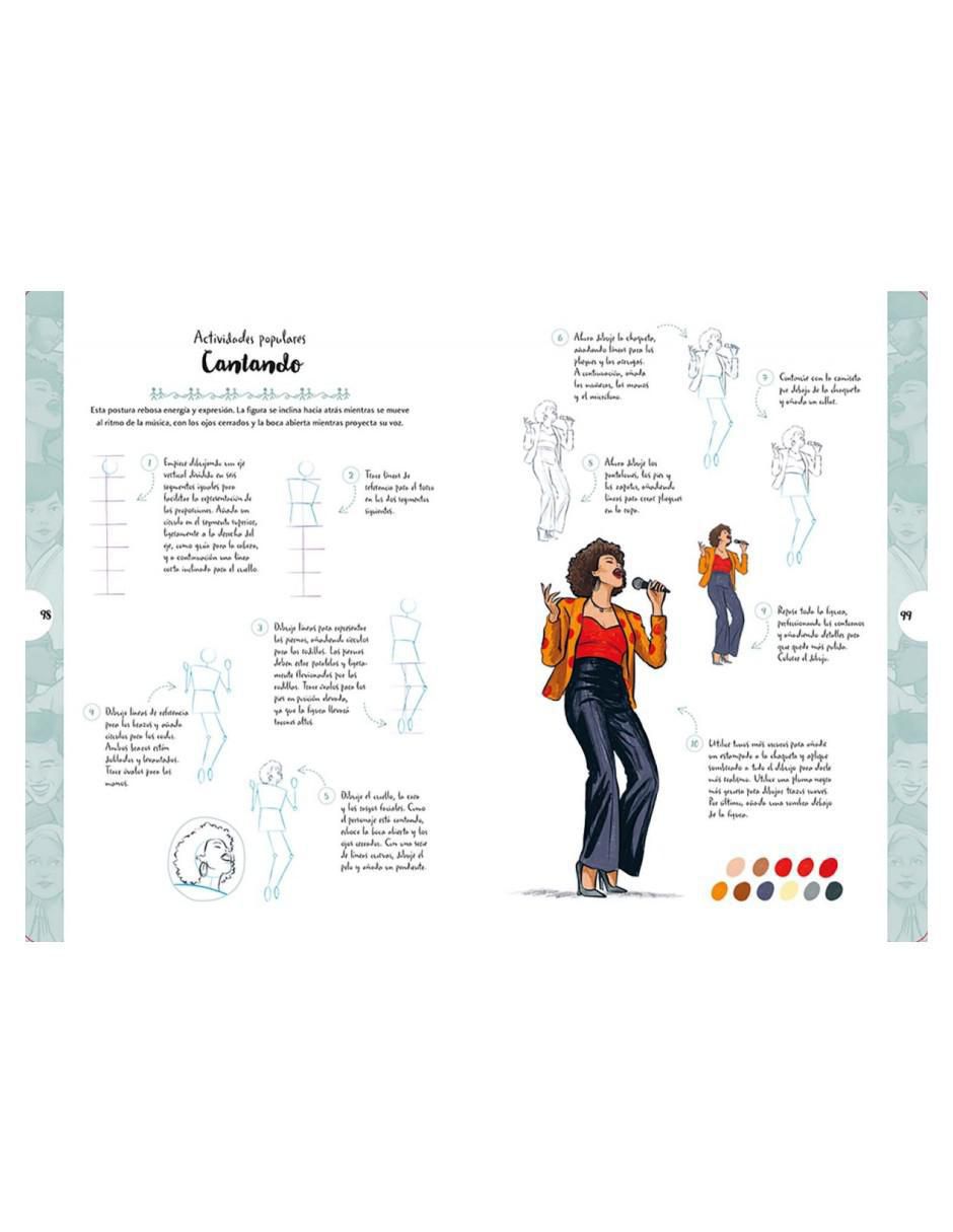 Libro Dibujar en 10 pasos: Figuras humanas de Justine Lecouffe 4