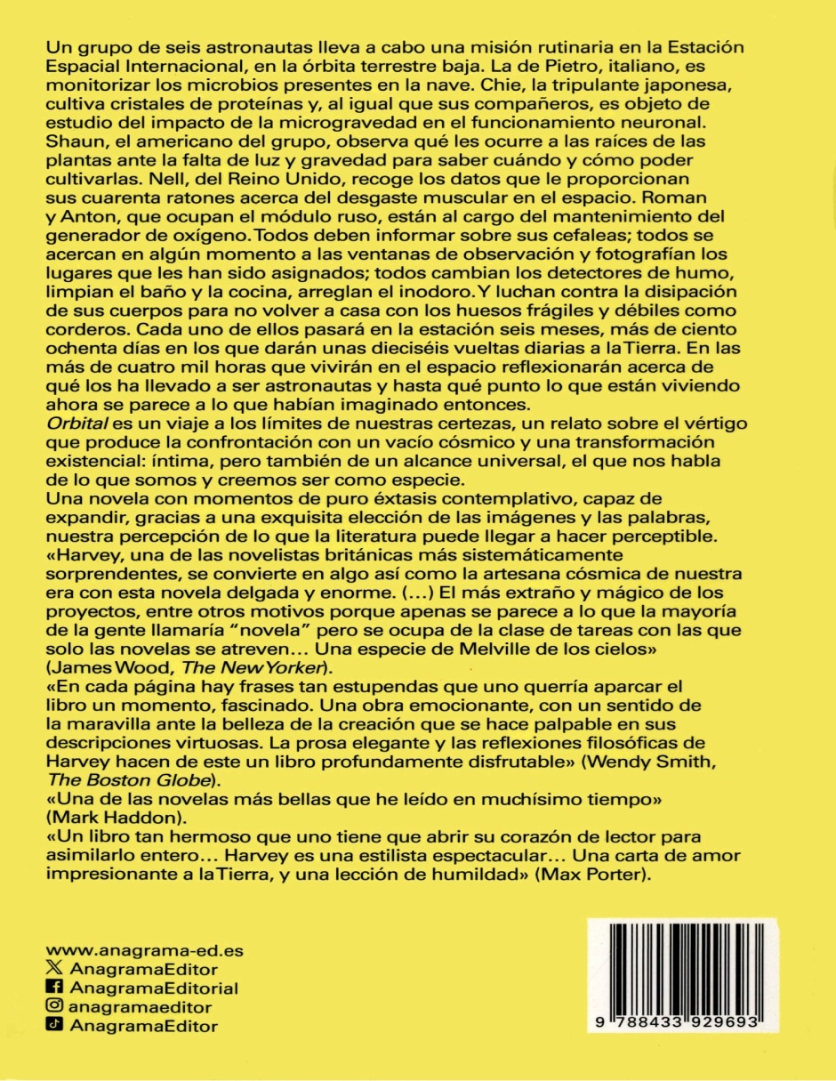 Libro Orbital de Samantha Harvey 2