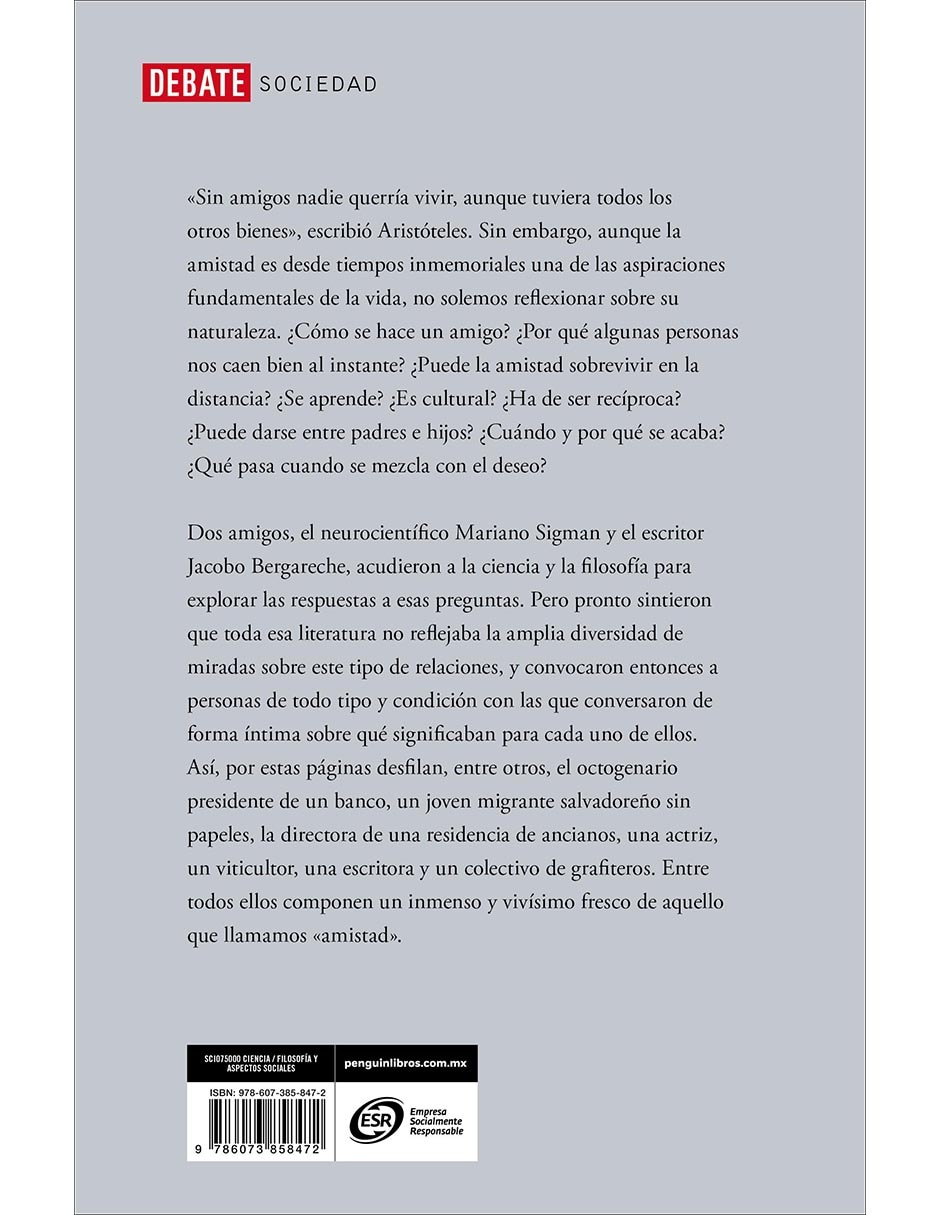 Libro Amistad de Jacobo Bergareche/Mariano Sigman 2