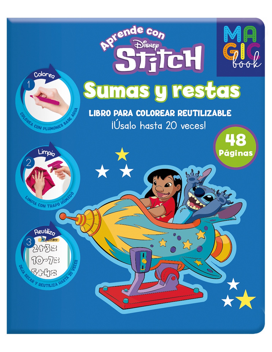 Libro mágico para colorear aprende con Stitch sumas y restas Dipak