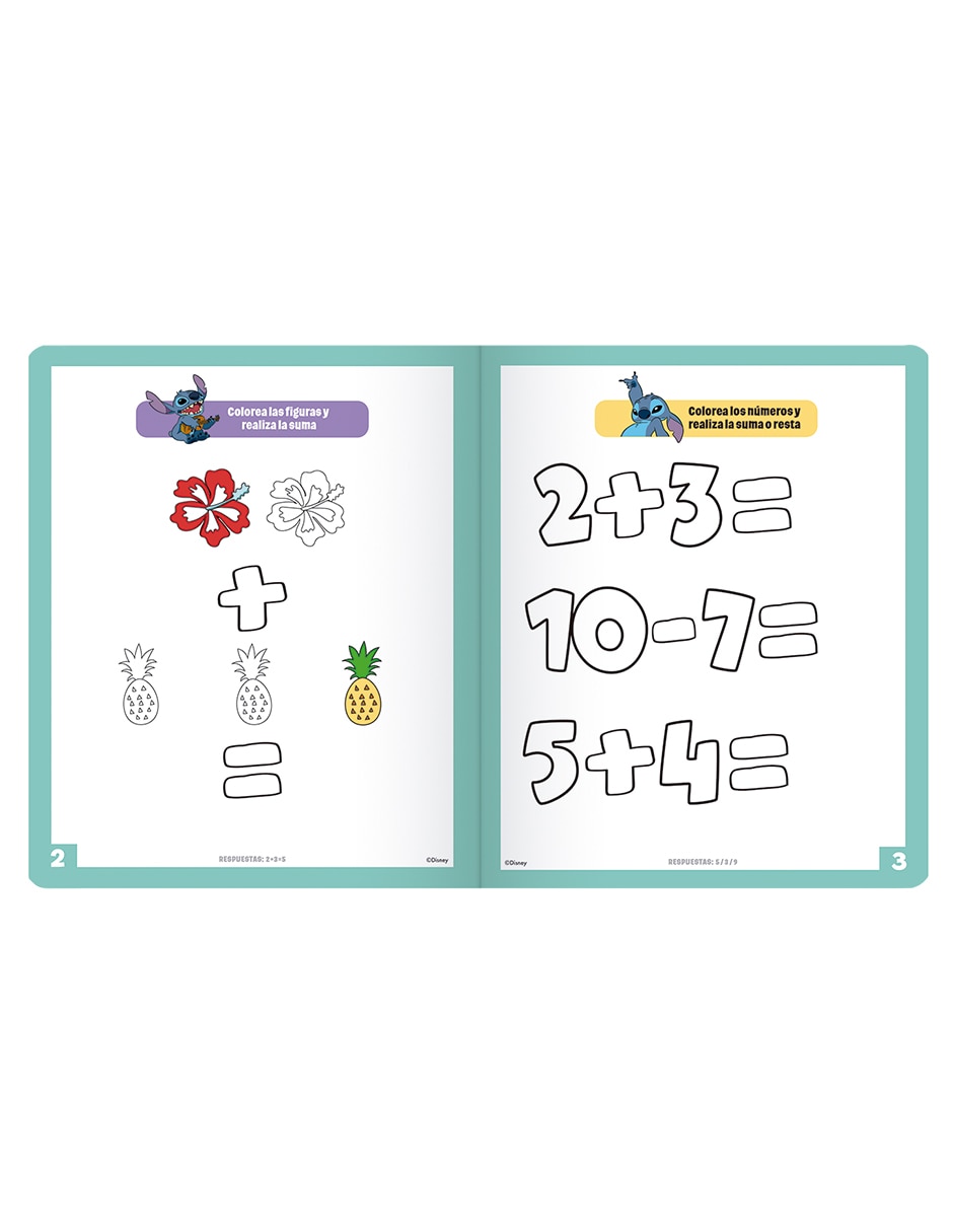 Libro mágico para colorear aprende con Stitch sumas y restas Dipak 2