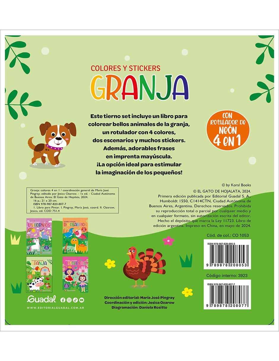 Libro Colores 4 En 1 - Granja de Guadal 2
