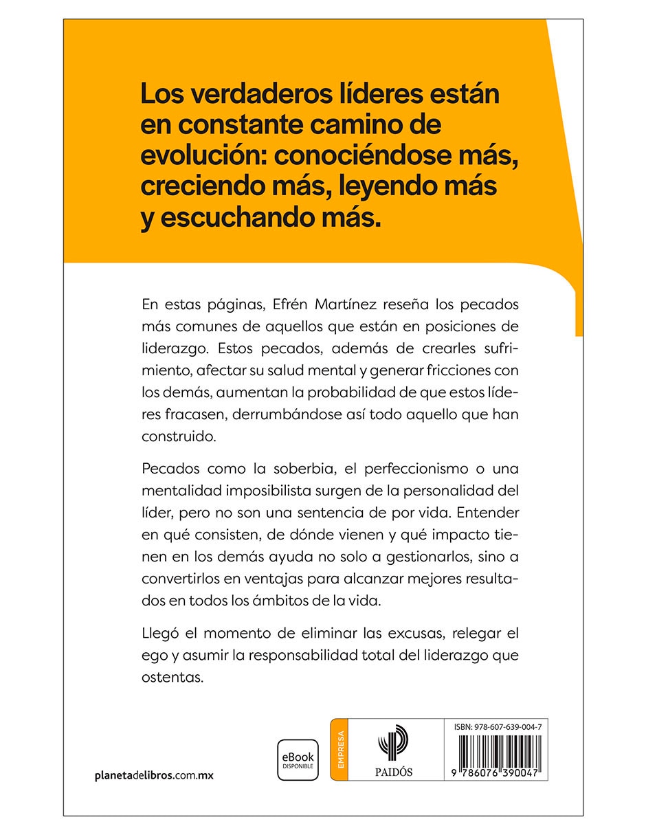 Libro Los siete pecados del líder de Efrén Martínez 2