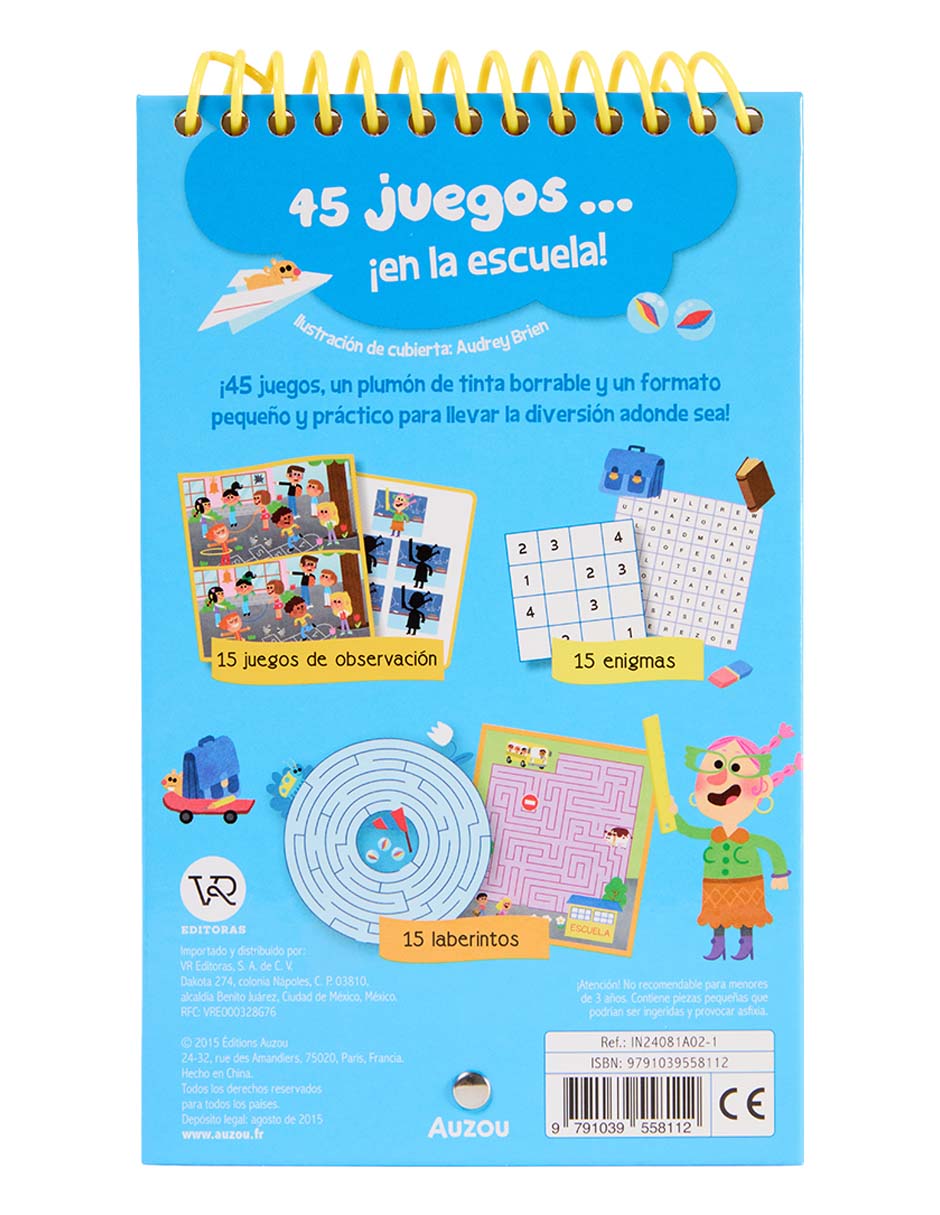 Libro 45 Juegos en la Escuela de Auzou 3