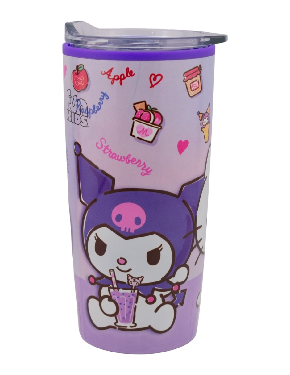 Termo de acero inoxidable Hello Kitty con tapa a presión 450 ml