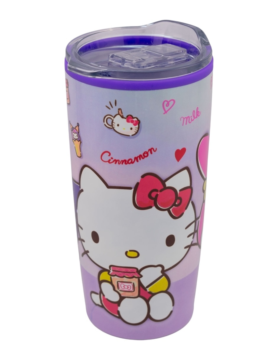 Termo de acero inoxidable Hello Kitty con tapa a presión 450 ml 2