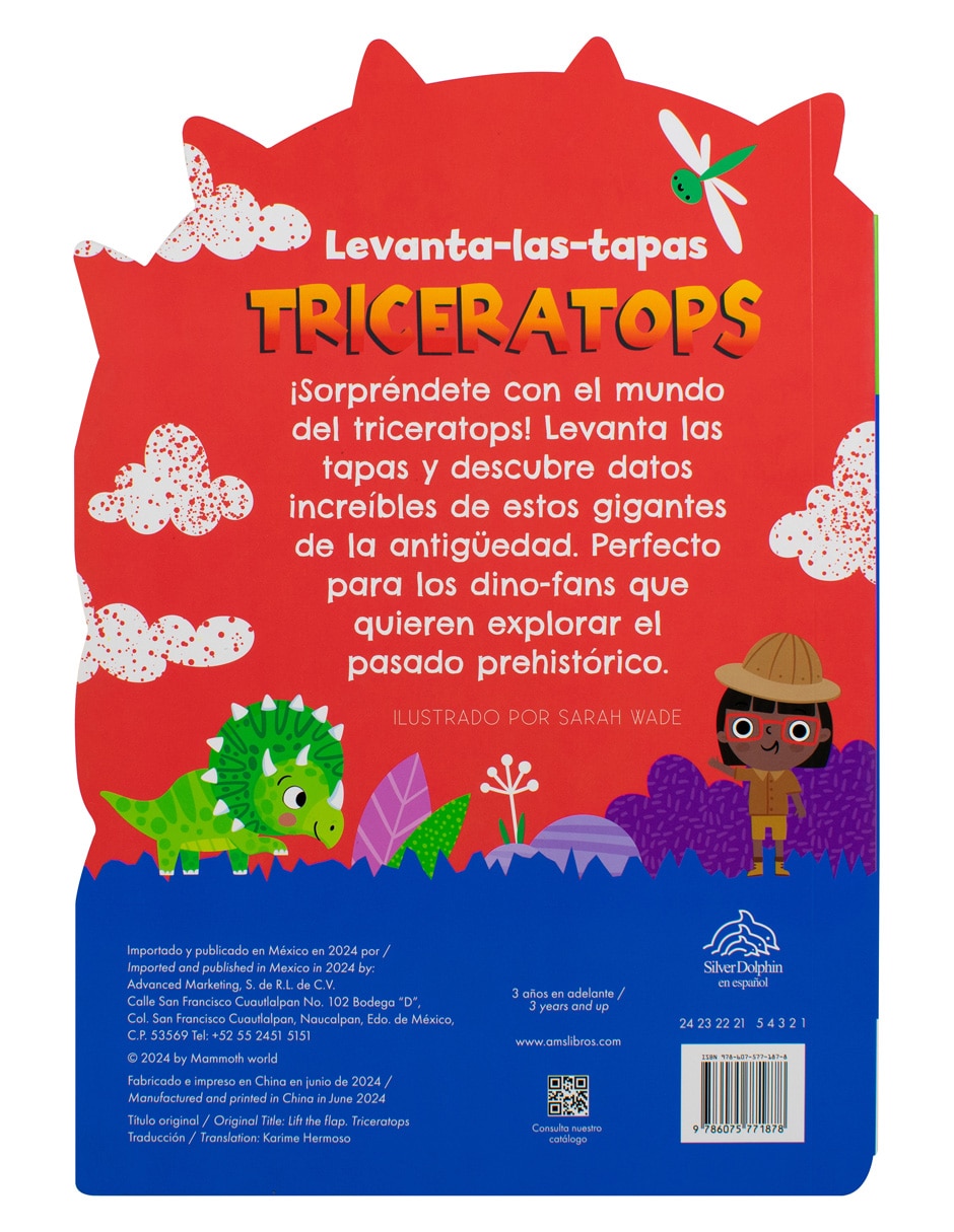 Levanta las tapas triceratops de Silver Dolphin 2