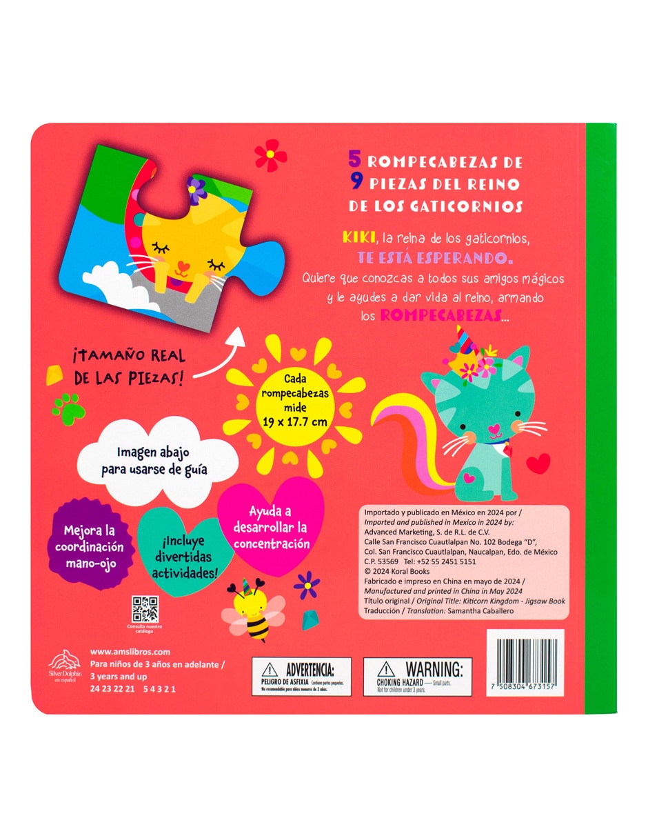 Libro de rompecabezas el reino de los gaticornios de Silver Dolphin 2
