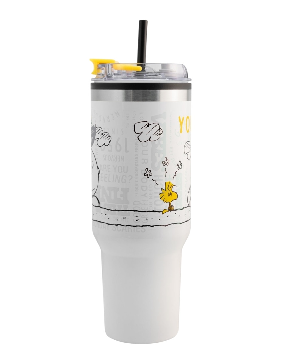 Termo de acero inoxidable Snoopy con tapa rosca 1.2 L 2