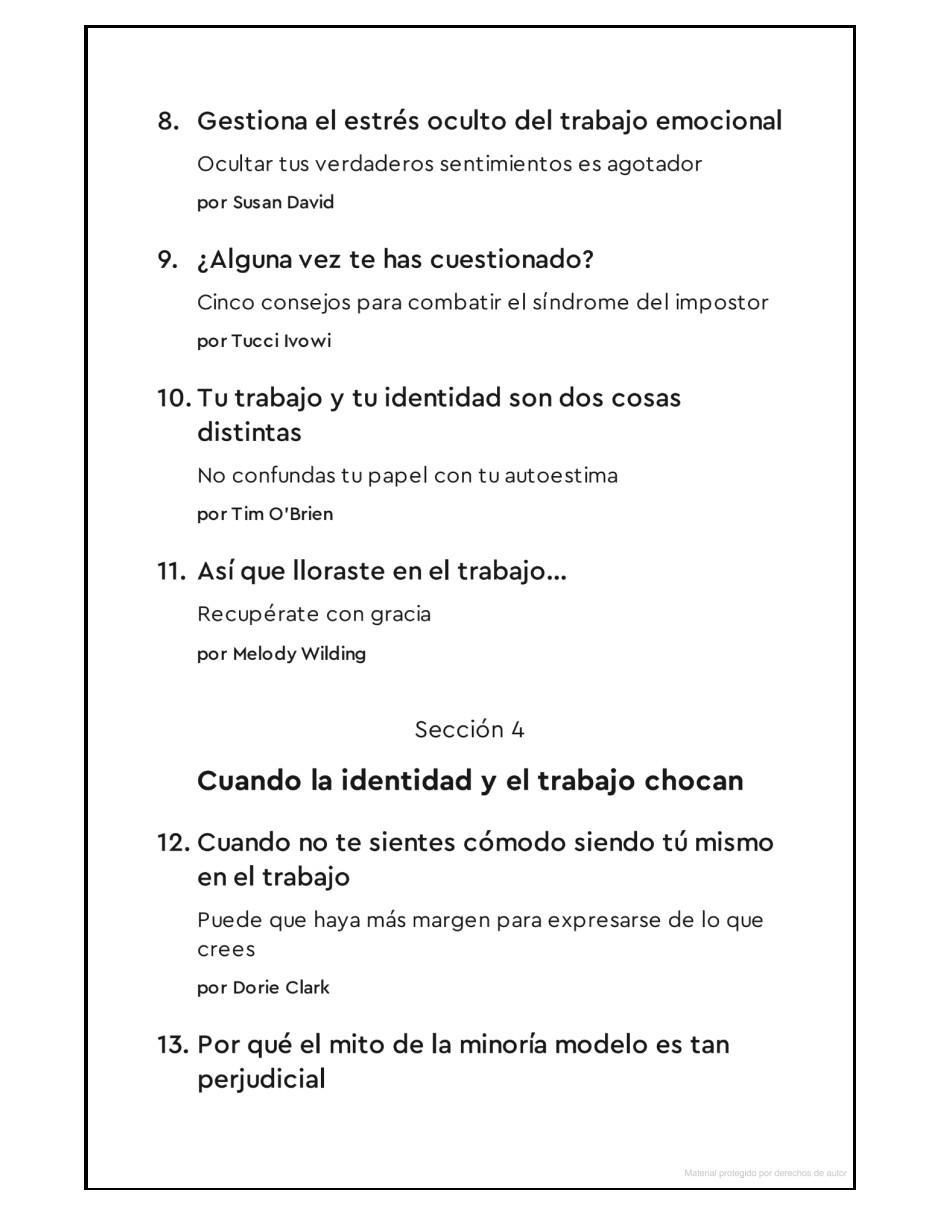 Libro Sé tú Mismo en el Trabajo de Harvard Business Review 3