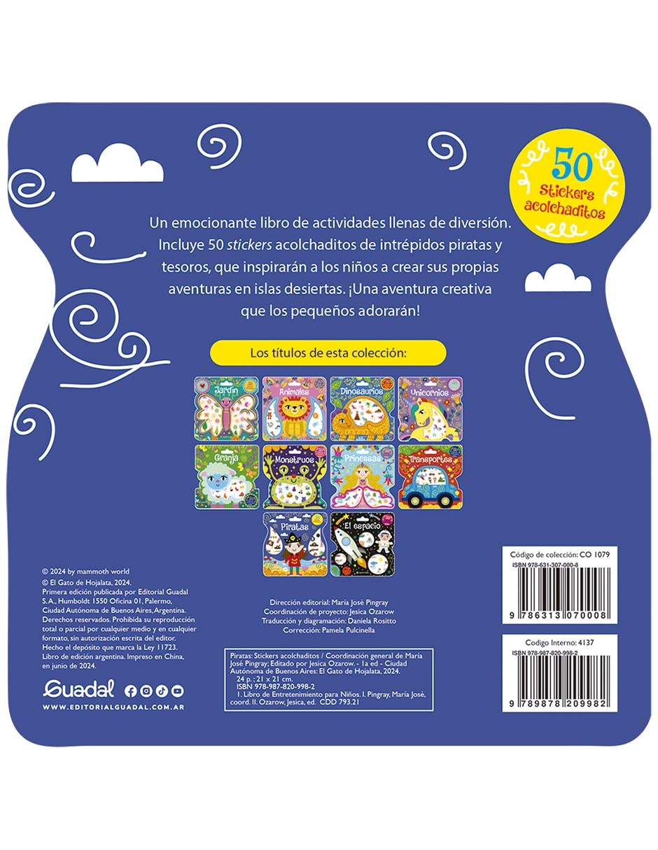 Libro Piratas -Stickers Acolchaditos de 2