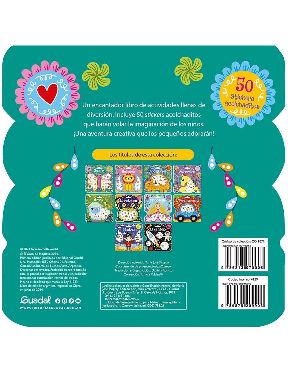 Libro Jardín-Stickers Acolchaditos de 2