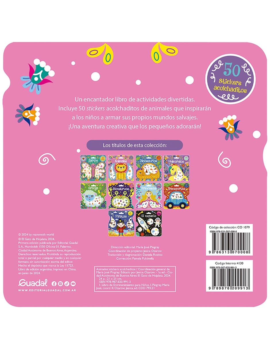 Libro Animales-Stickers Acolchaditos de 2