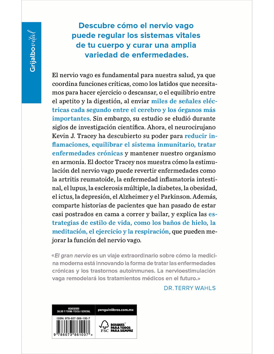 Libro El gran nervio de Dr. Kevin J. Tracey