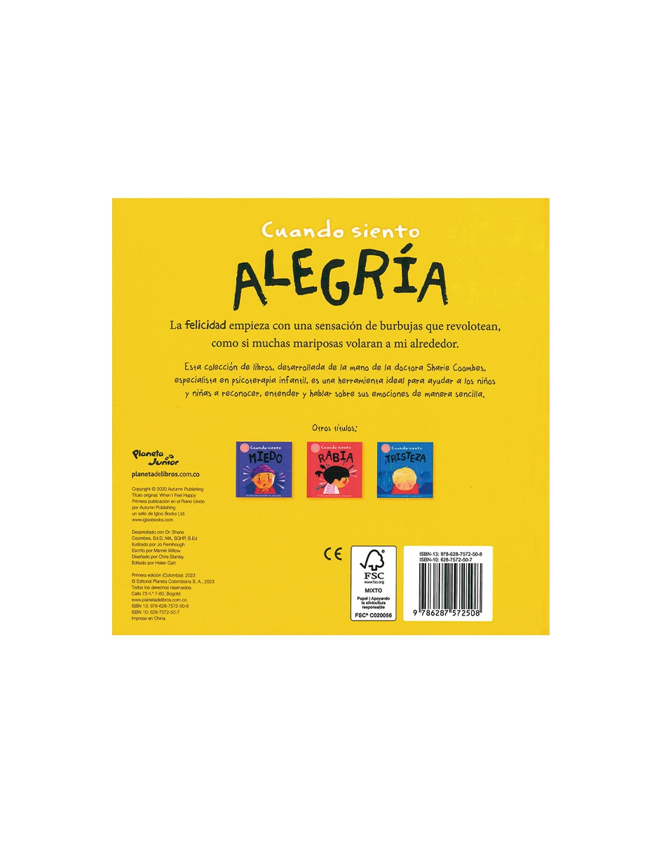 Libro Cuando siento alegría. Un libro para entender las emociones de junior 2