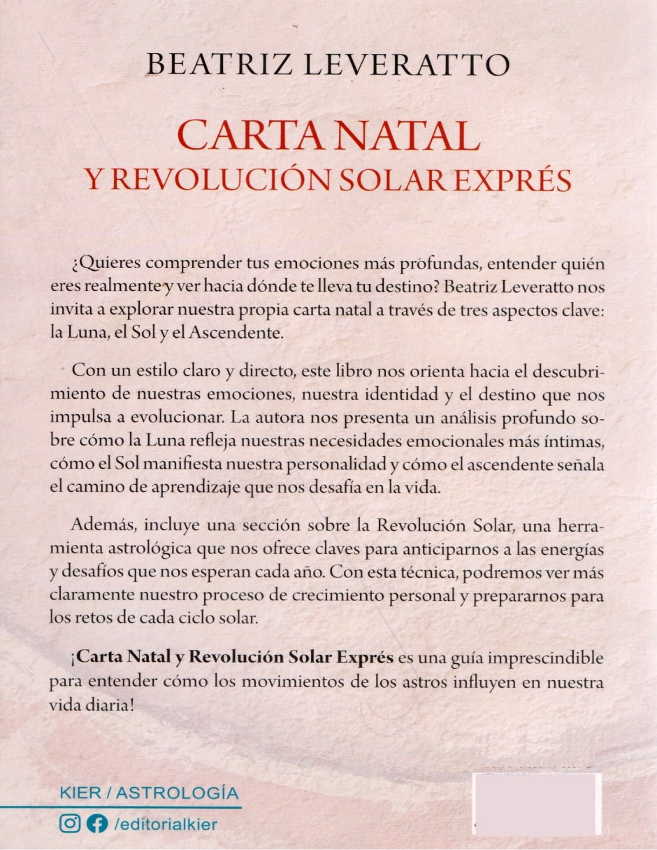 Libro Carta natal y revolución solar exprés: luna, sol y ascendente de Beatriz Leveratto 2