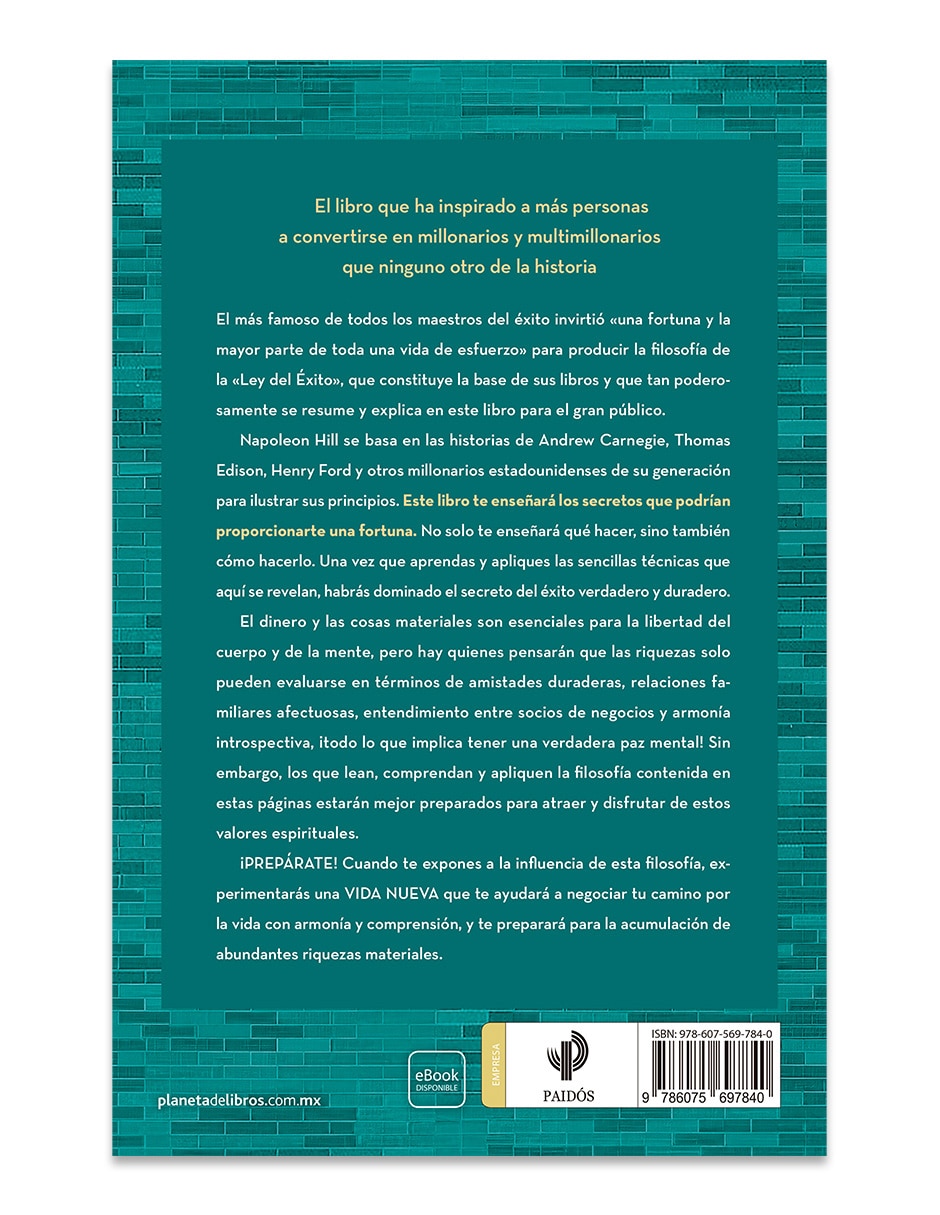 Libro Piense y hágase rico de Napoleon Hill 2