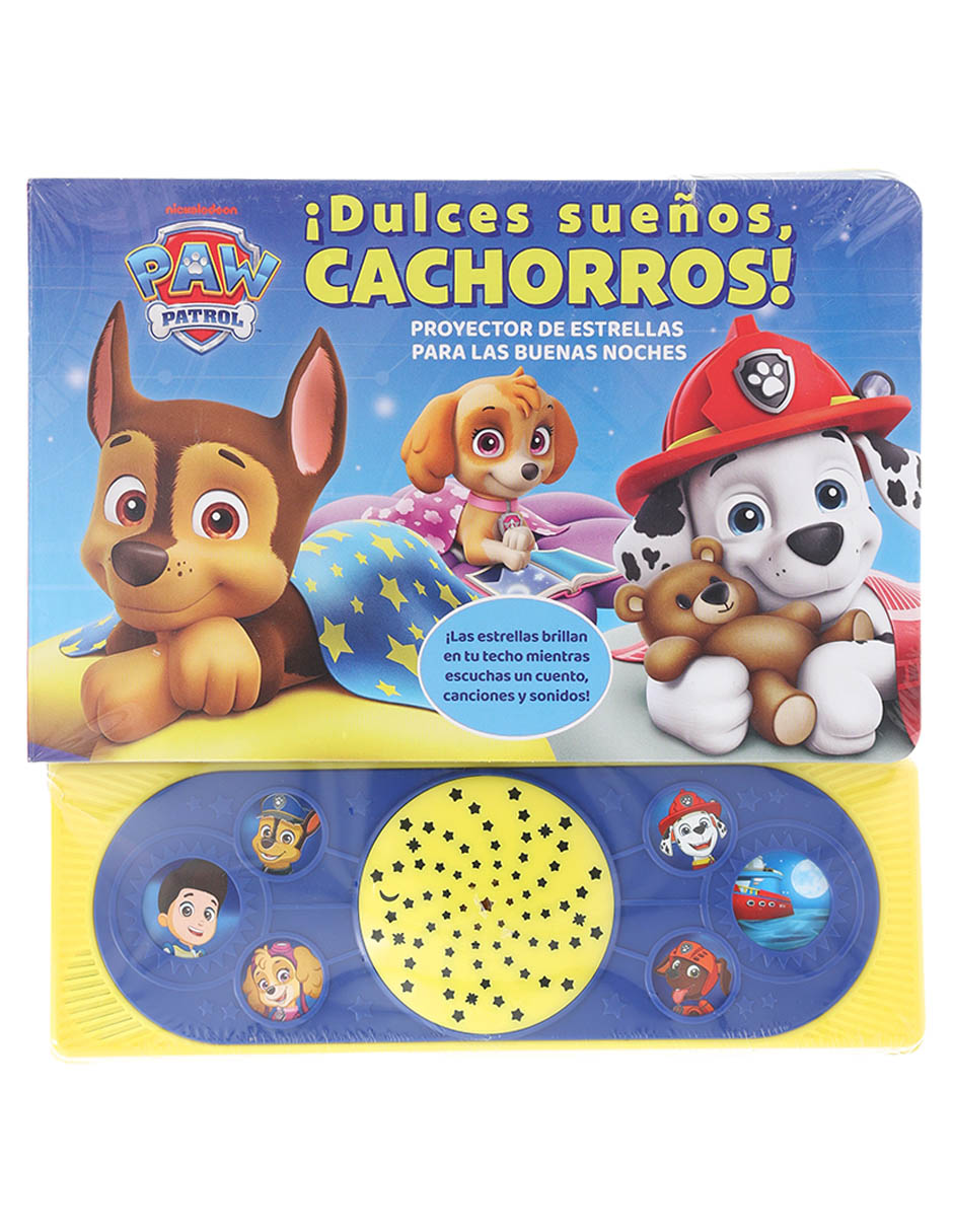 Libro Dulces sueños cachorros proyector de estrellitas de Pi Kids