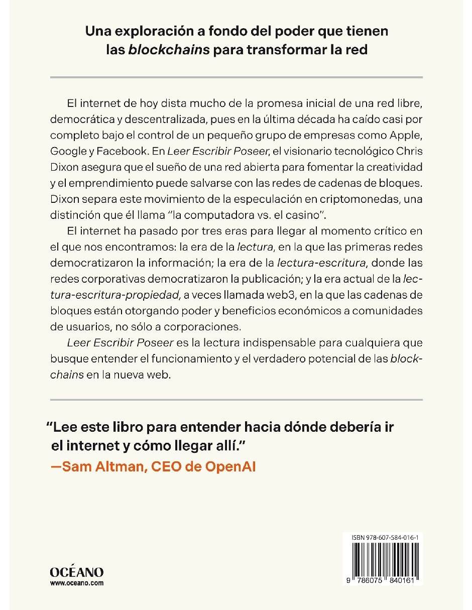 Libro Leer Escribir Poseer La Nueva Era de internet de Dixon Chris 2