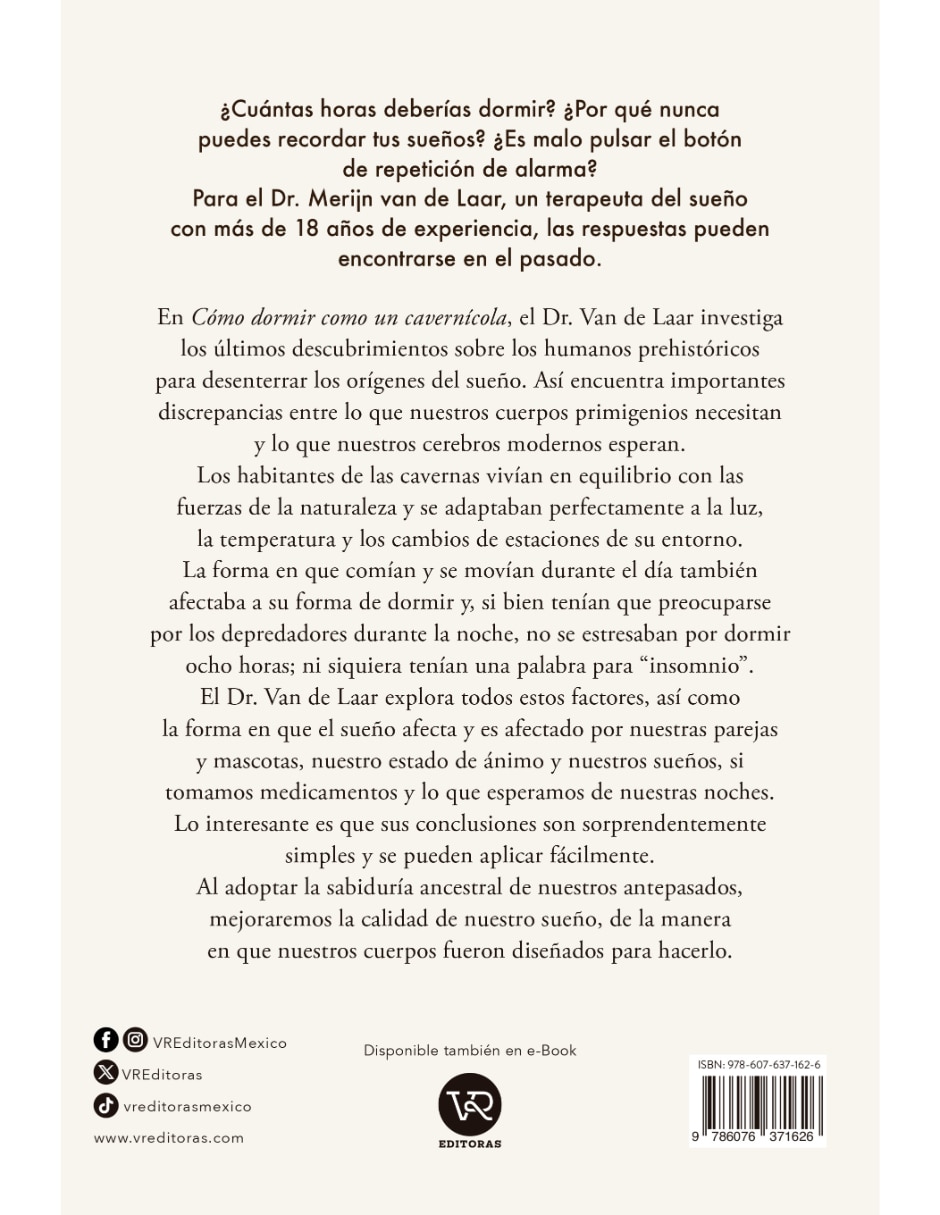 Libro Cómo dormir como un cavernícola de Merijn Van de Laar 2