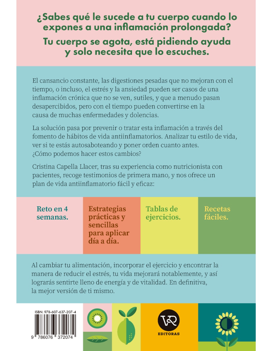 Libro VIVIR SIN INFLAMACIÓN de Cristina Capella Llacer 2