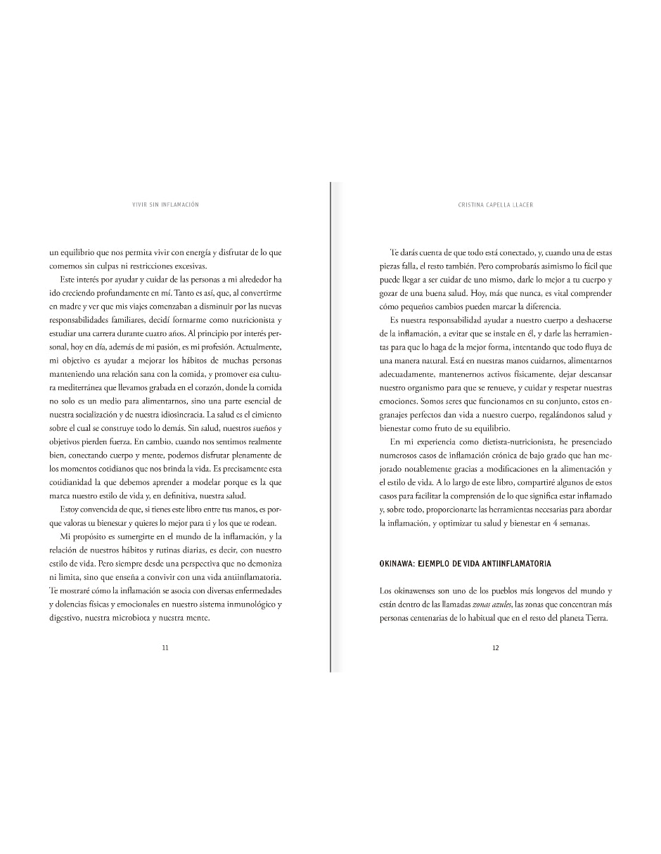 Libro VIVIR SIN INFLAMACIÓN de Cristina Capella Llacer 4
