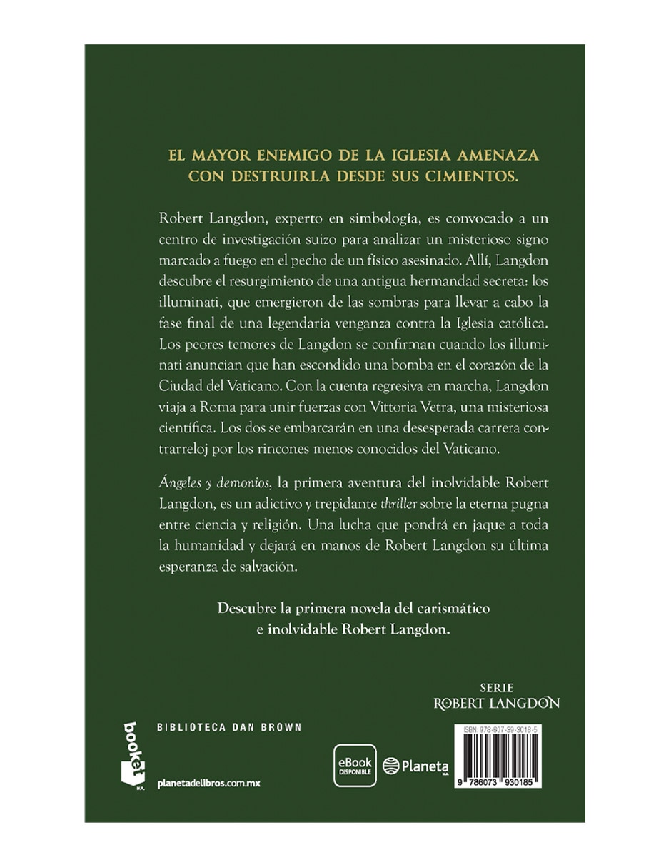 Libro Ángeles y Demonios de Dan Brown 2