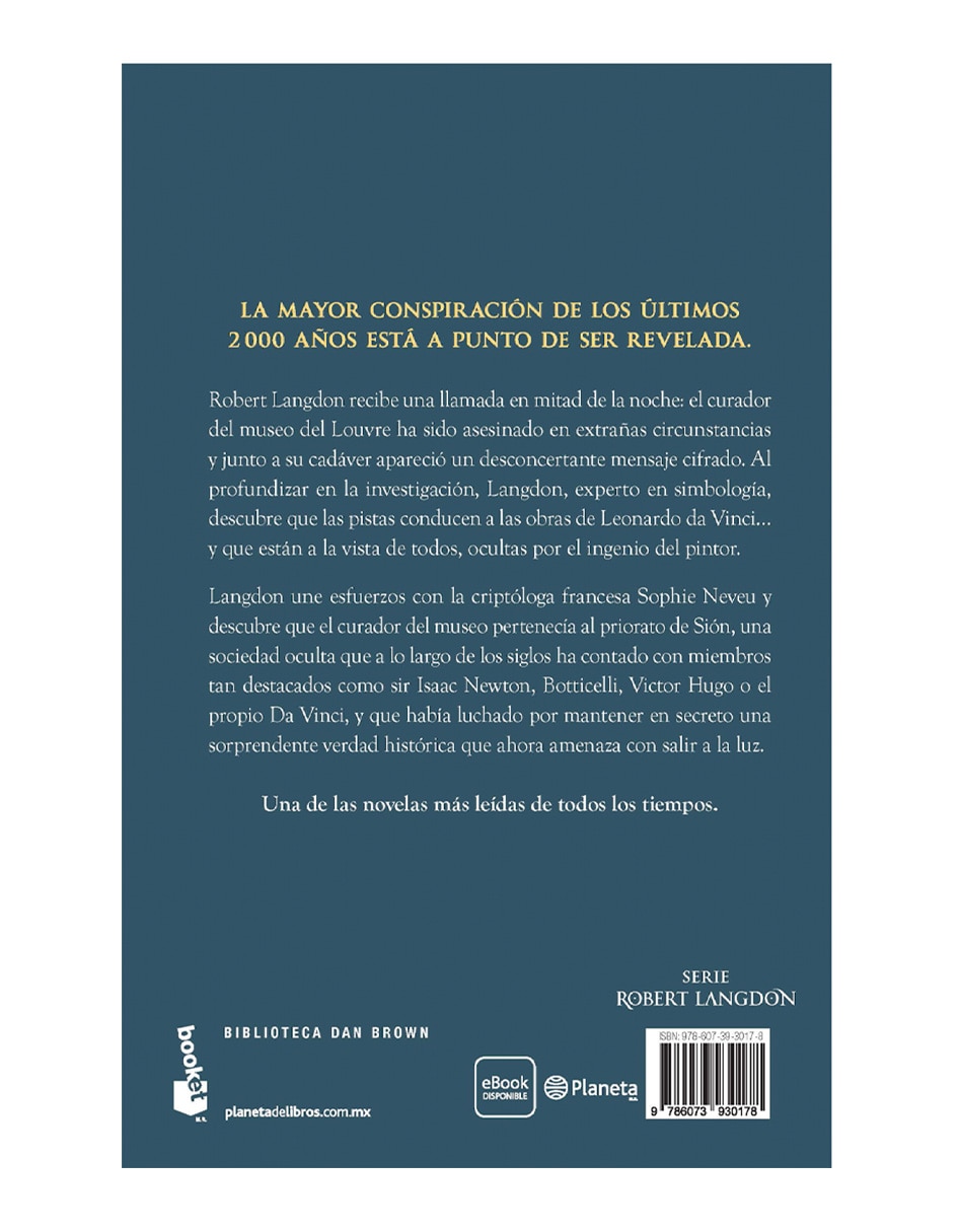 Libro El Código Da Vinci de Dan Brown 2