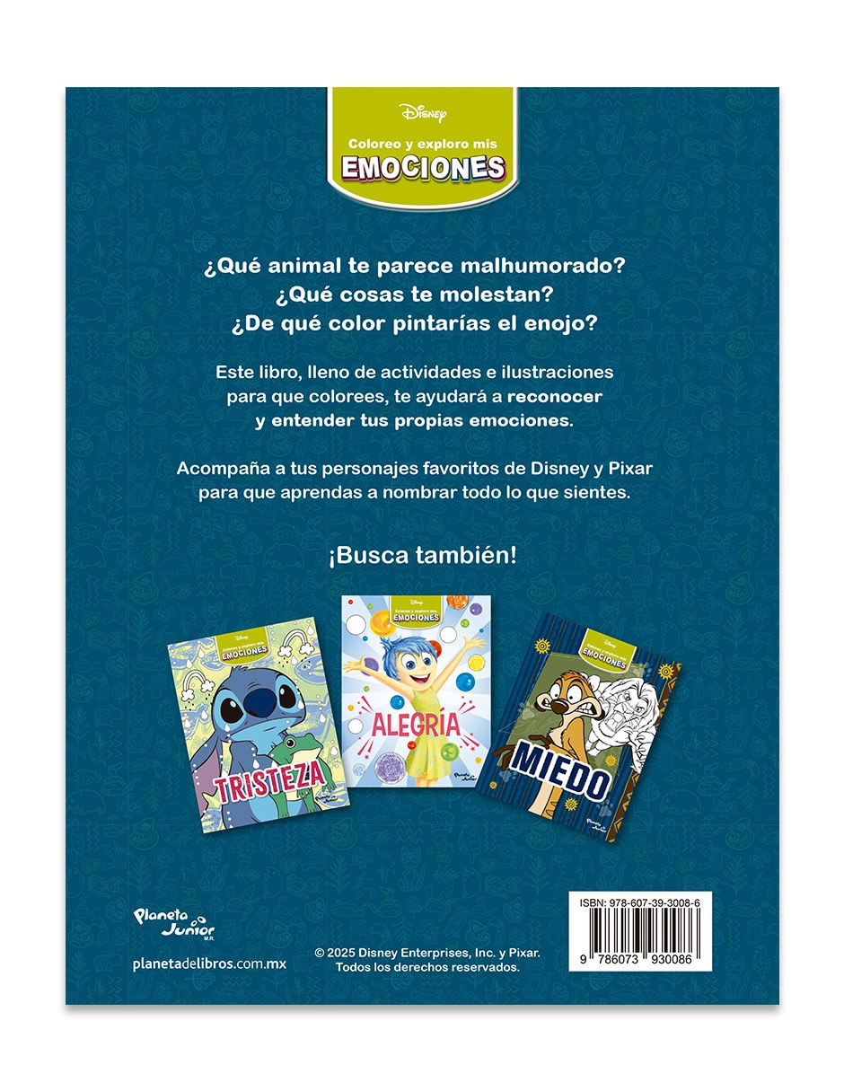 Libro Coloreo y Exploro mis Emociones Enojo de Disney 2