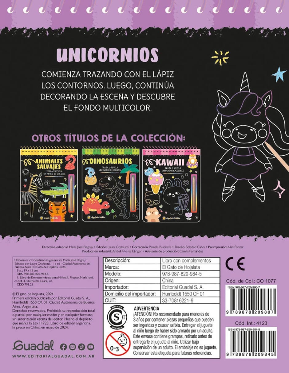 Libro Unicornios-Traza Y Crea de 2
