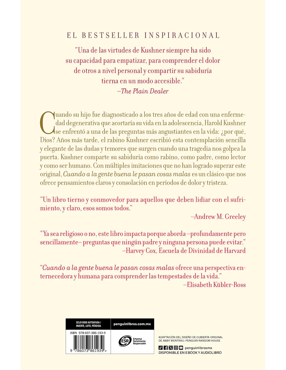 Libro Cuando A La Gente Buena Le Pasan Cosas Malas de Harold S. Kushner 2