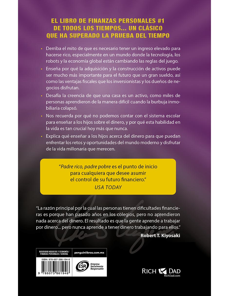 Libro Padre rico, padre pobre de Robert T. Kiyosaki 2