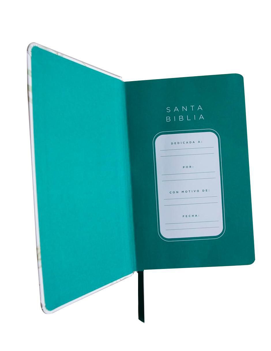 Libro Biblia RVR 1960 Letra Grande Tamaño Manual Ultrafina – Tapa Dura Con Flores Blancas Y Cantos Pintados de Reina Valera 3