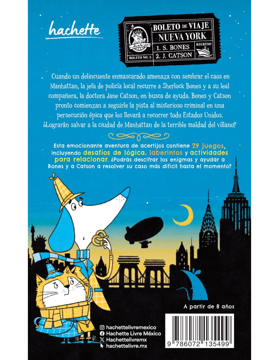 Libro Sherlock Bones y el Peligro en Manhattan de Tim Collins 2