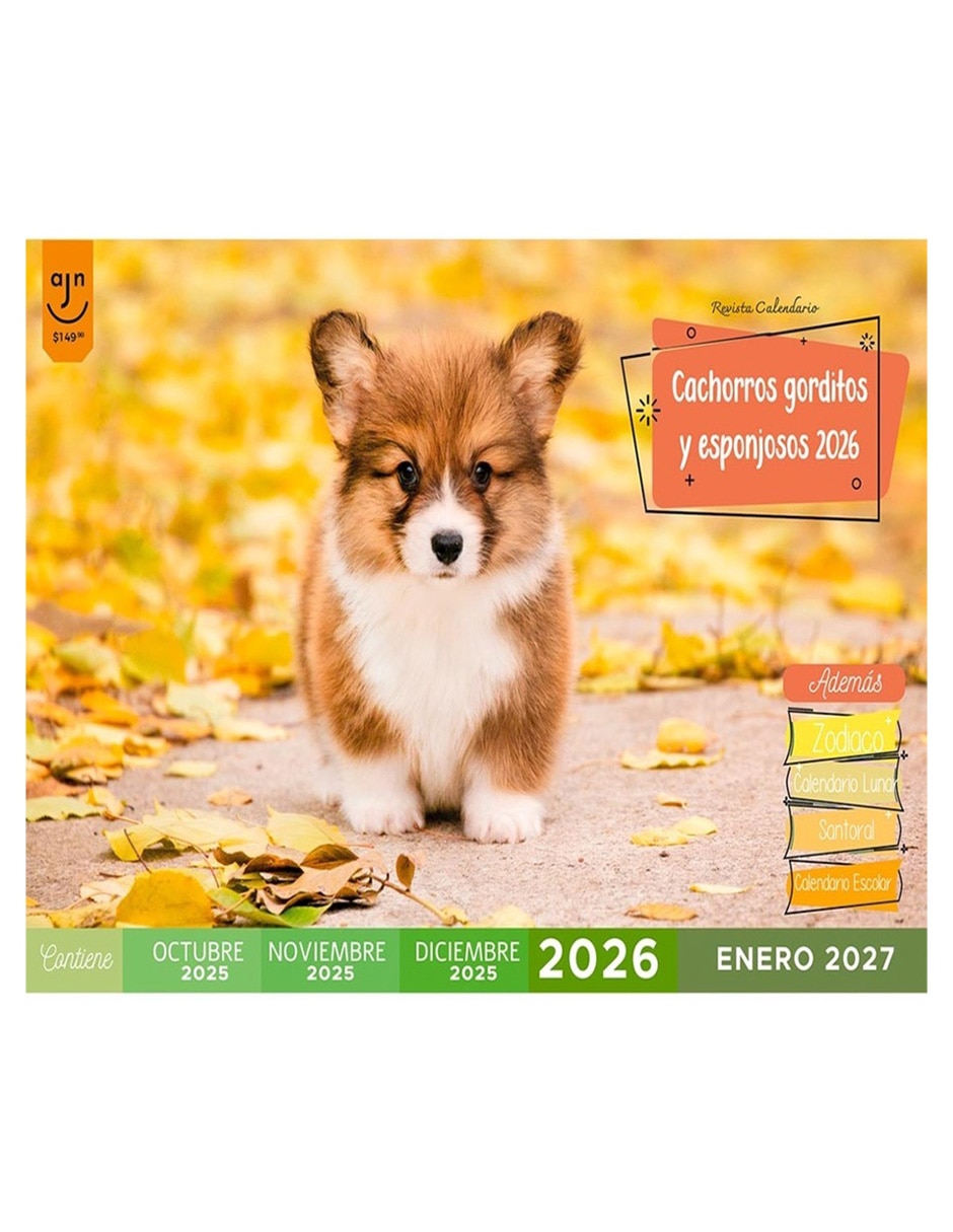 Revista Calendario cachorros gorditos y esponjosos 2026