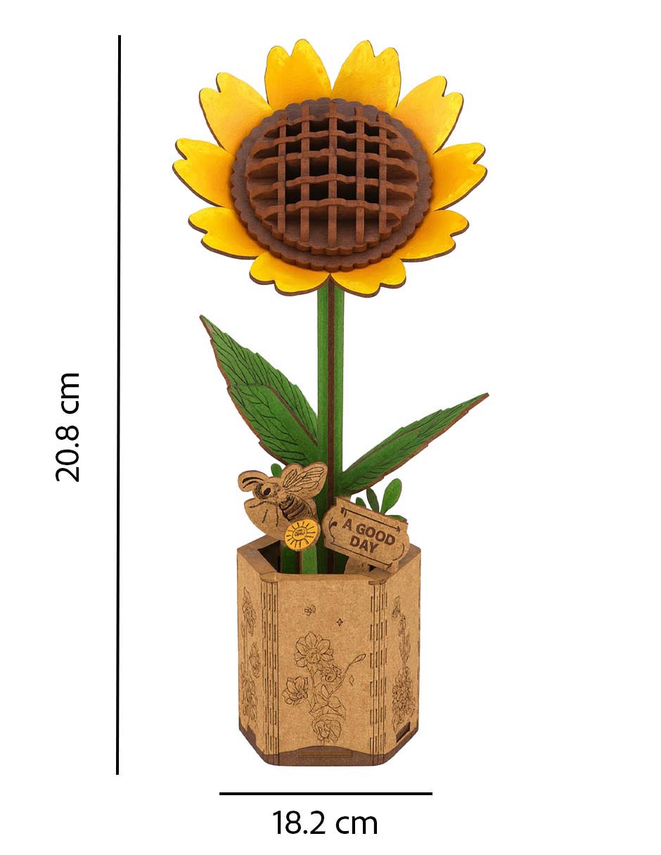 Rompecabezas 3D flores Coleccionable de girasol 85 piezas 4