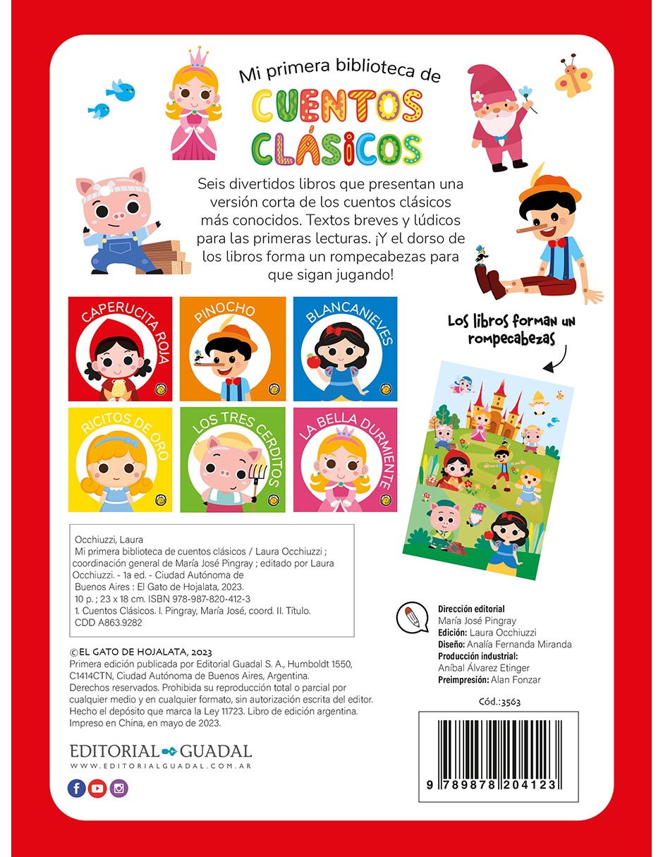 Libro Mi Primera Biblioteca de: Cuentos Clásicos editorial Guadal 3