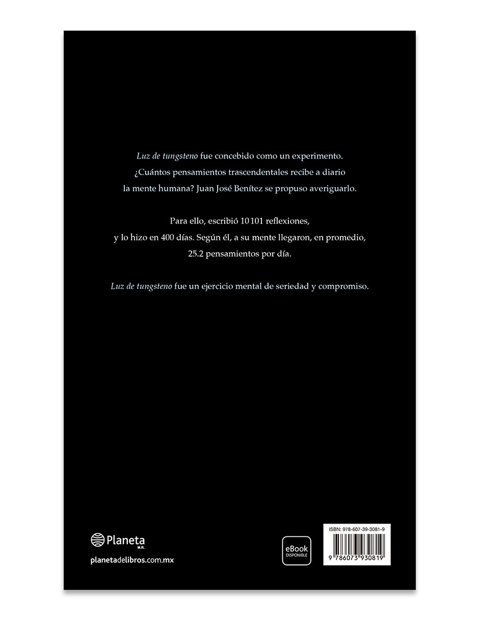 Libro Luz De Tungsteno de J J Benitez 2