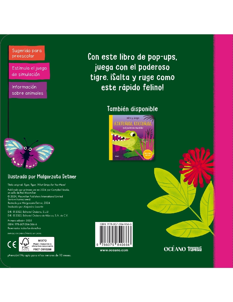 Libro ¡Tigre, Tigre, Qué Pelaje Tan Rayado! (Divertidos Pop-Ups) de Books Priddy 2