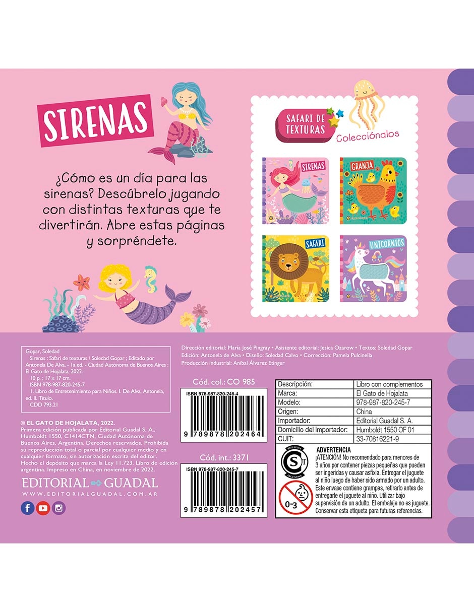 Libro Safari De Texturas: Sirenas de Varios Autores 2