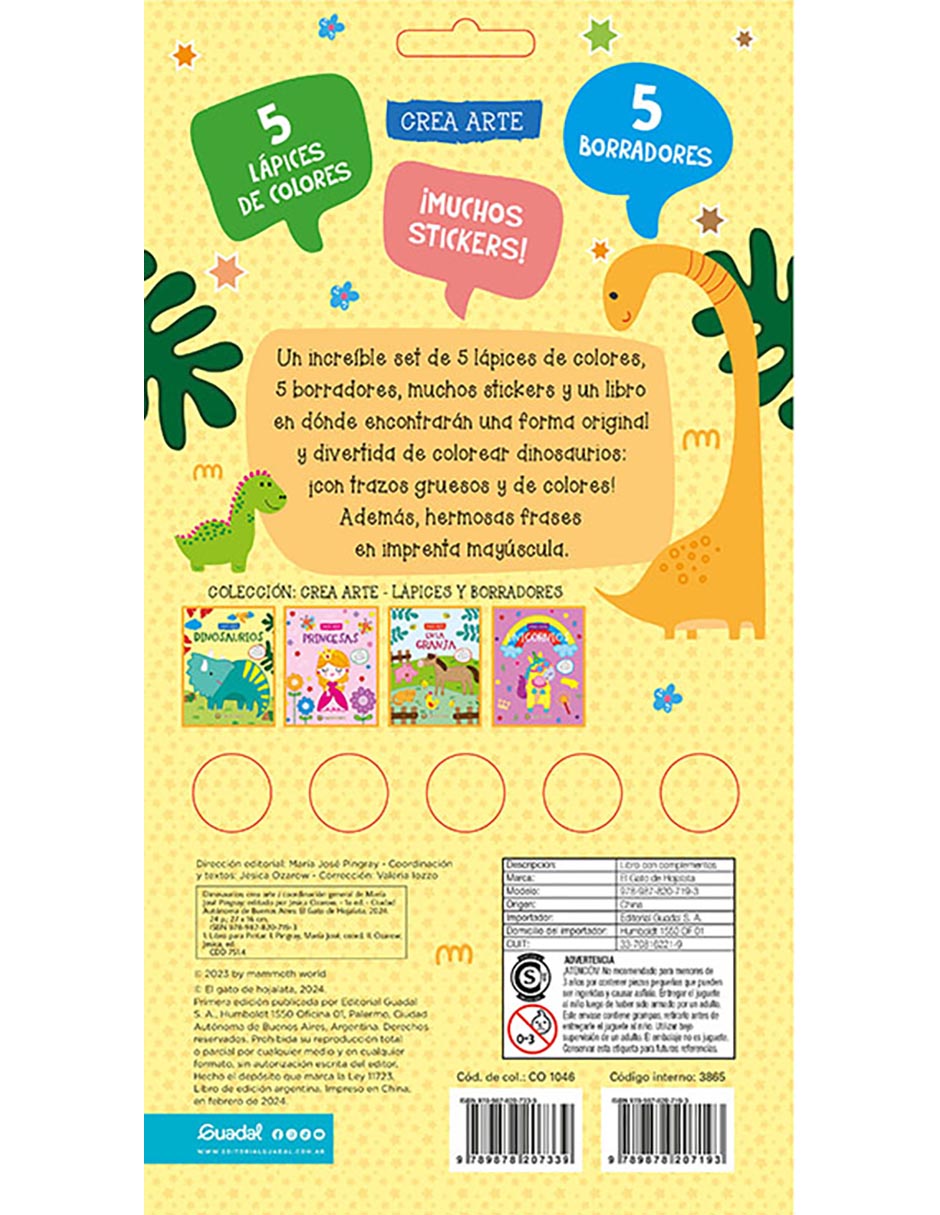 Libro Crear Arte: Dinosaurios de 2