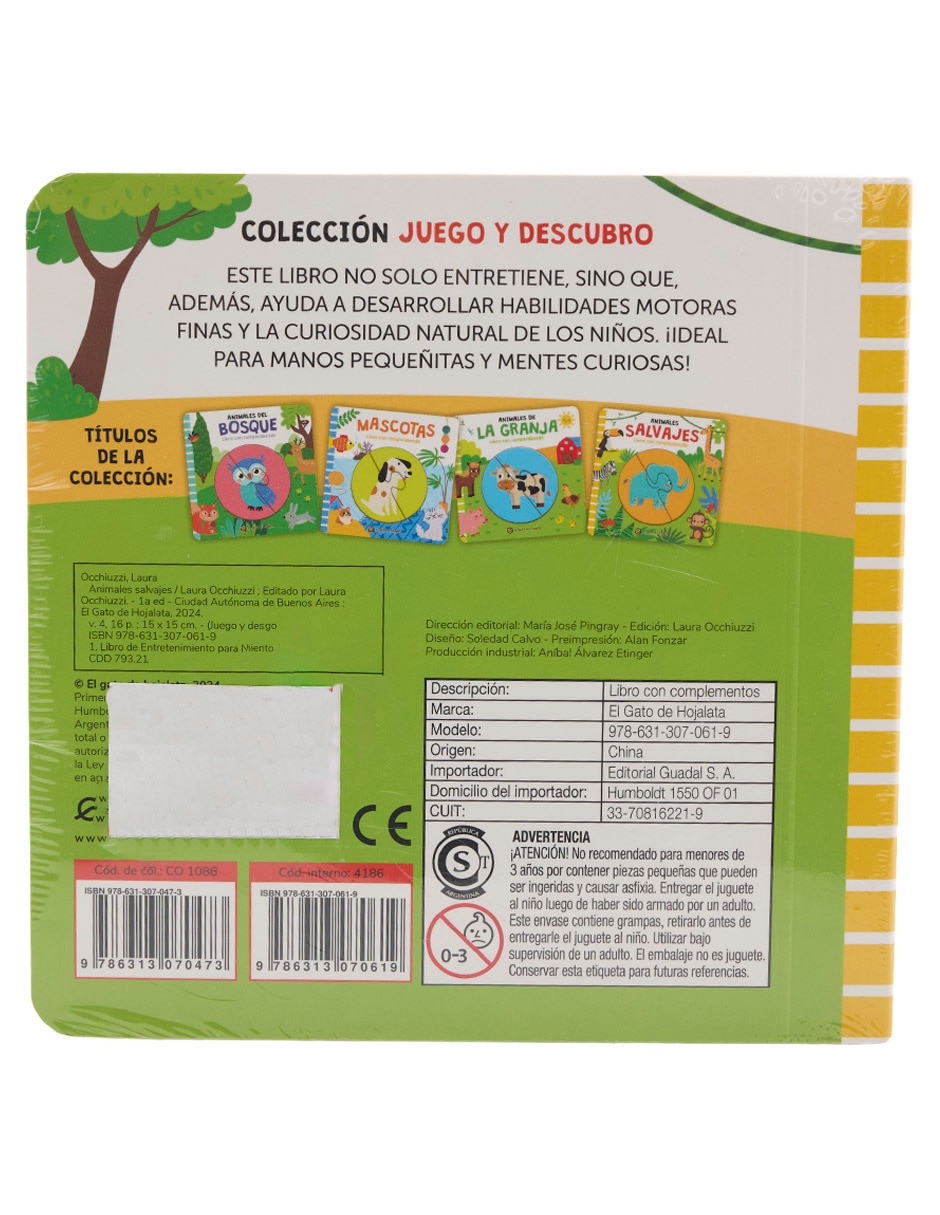 Libro Animales salvajes libro con rompecabezas de Editorial Guadal 3