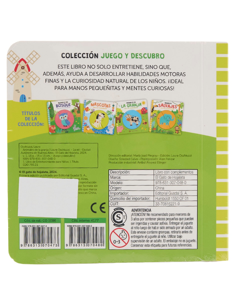 Libro Animales de la granja libro con rompecabezas de Editorial Guadal 3