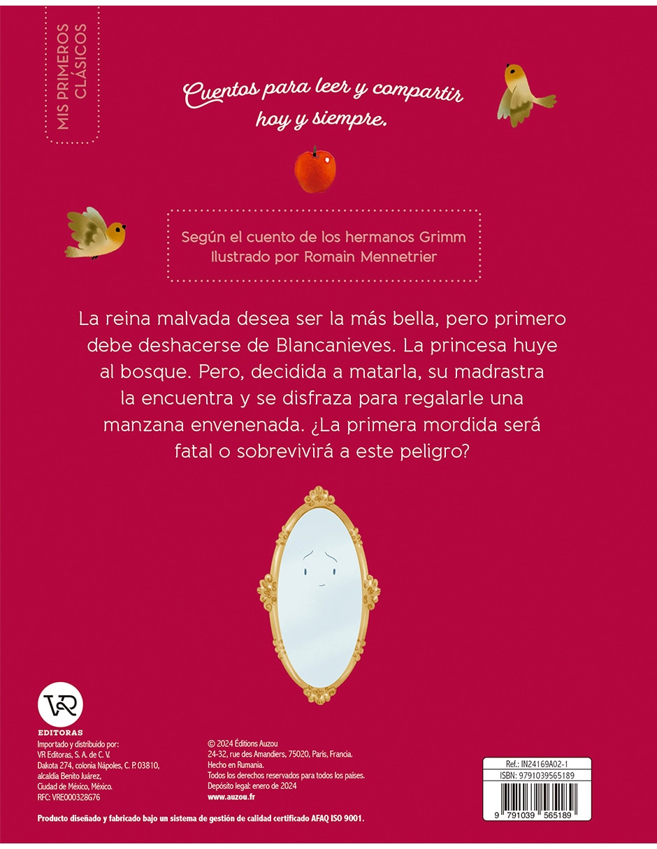 Libro Mis Pequeños Clásicos Blancanieves de Romain Mennetrier 4