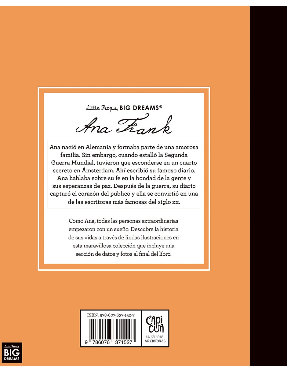Libro Ana Frank, Little People, Big Dreams de Capicua 4