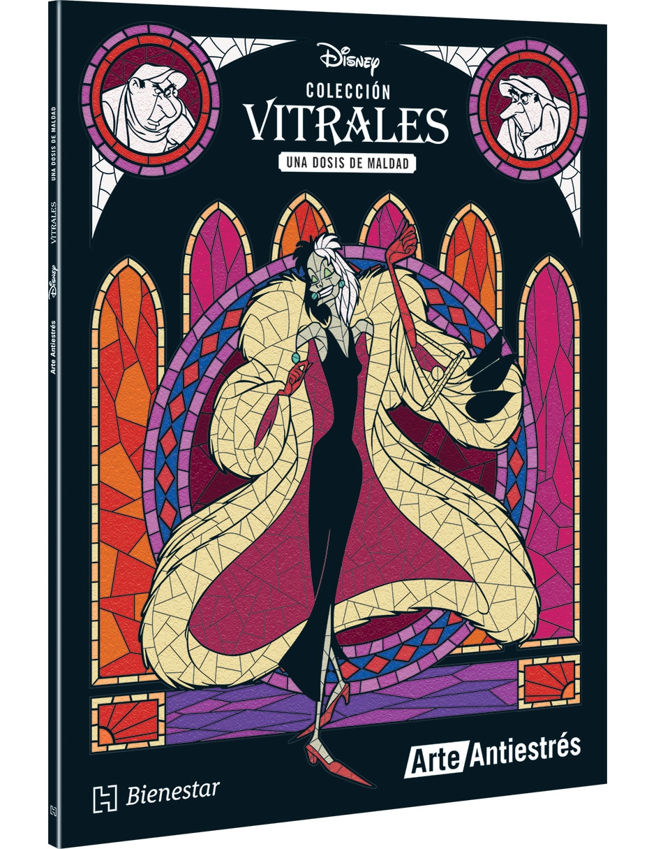 Libro Arte Antiestrés: Una Dosis de Maldad (Colección Vitrales Disney) de Ediciones Larousse