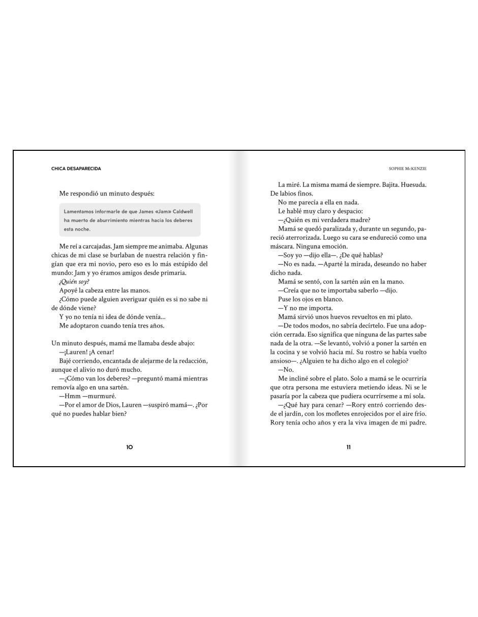 Libro Chica Desaparecida de Mckenzie Sophie 2