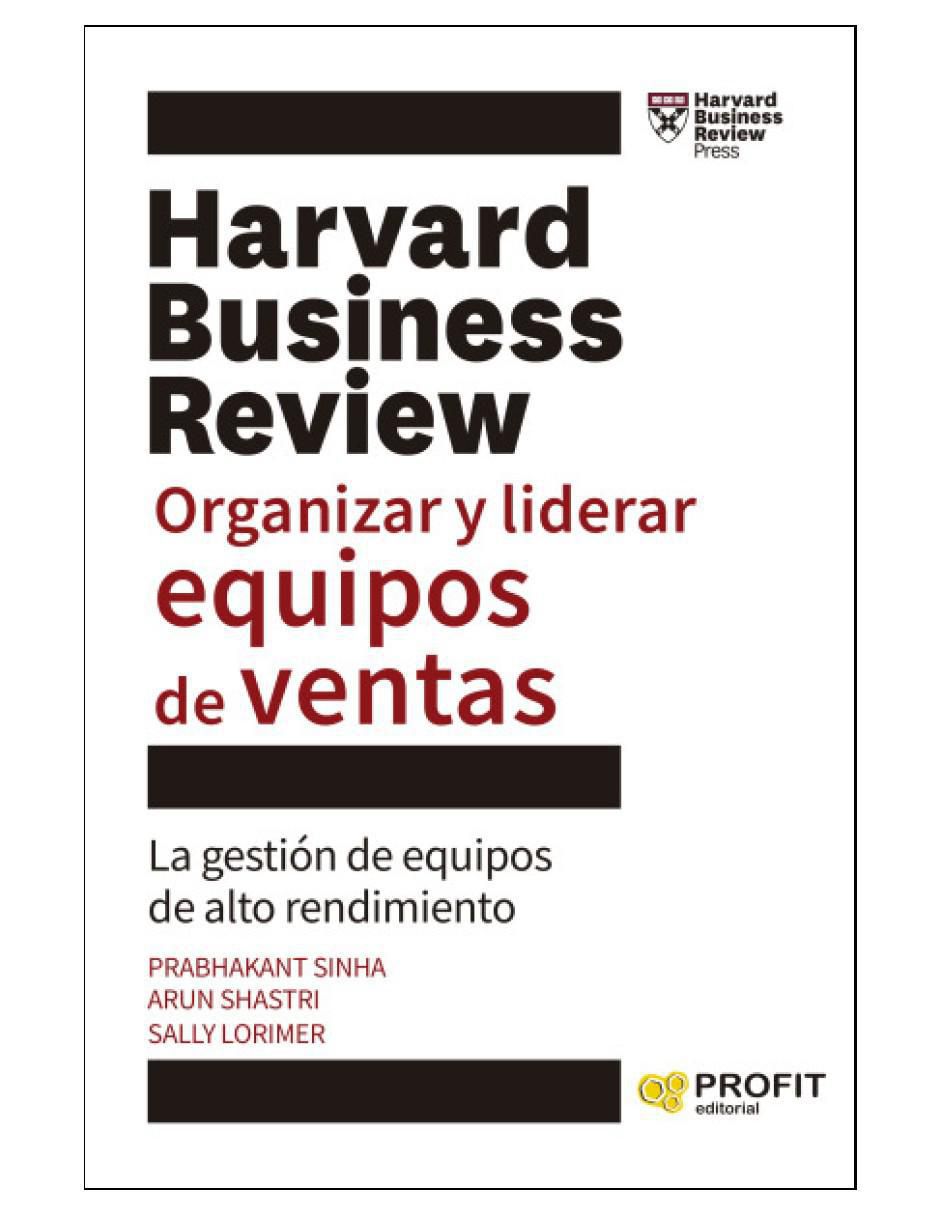 Libro Organizar y Liderar Equipo de Ventas de Harvard Business