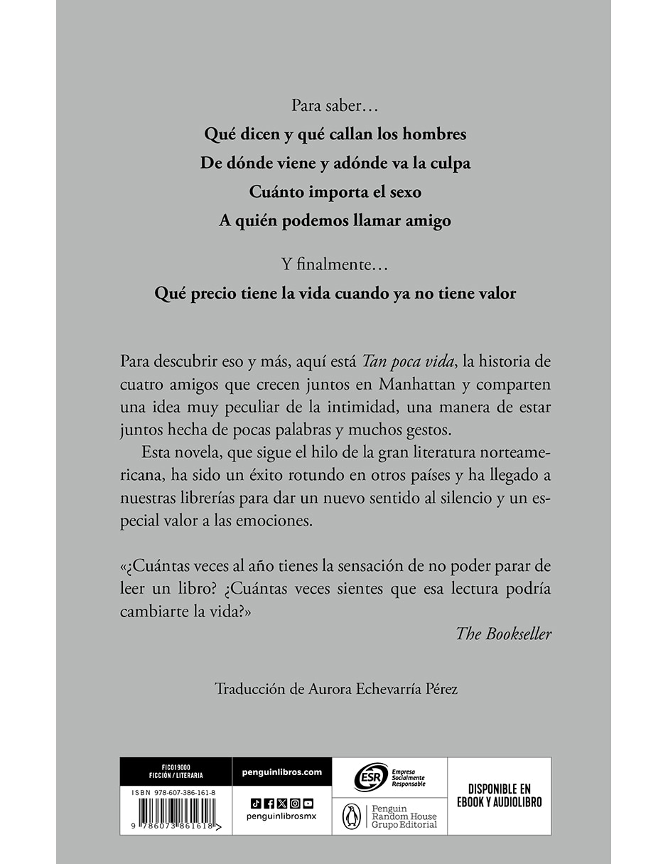 Libro Tan Poca Vida de Hanya Yanagihara 2